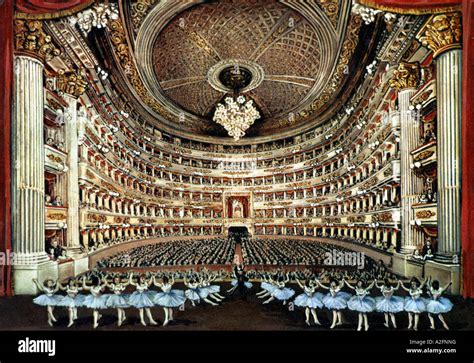 Milan La Scala Theatre Interior View In 1950s During Performance