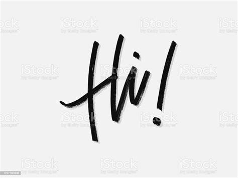 Hi Hello Greeting Hand Written Lettering Isolated On White