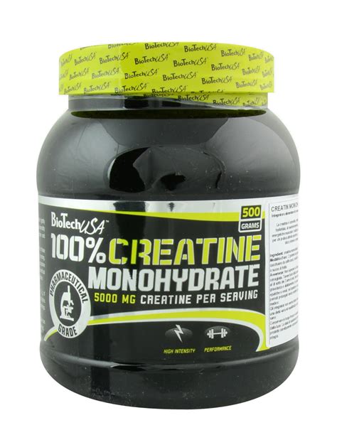 100 Creatine Monohydrate By Biotech Usa 500 Grams