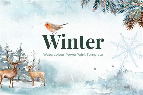 Winter Watercolour Powerpoint Template Download Now Etsy Uk