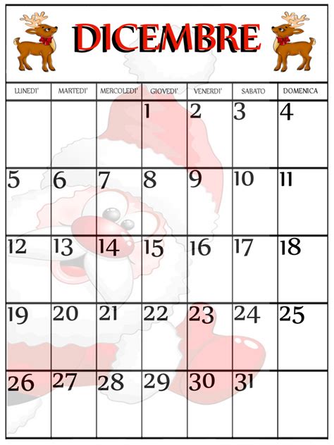 Calendari Da Stampare Dicembre Mamma E Casalinga