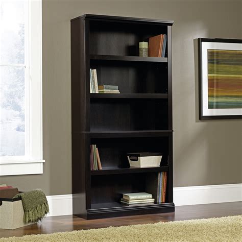 Sauder Select 5 Shelf Bookcase Estate Black Finish