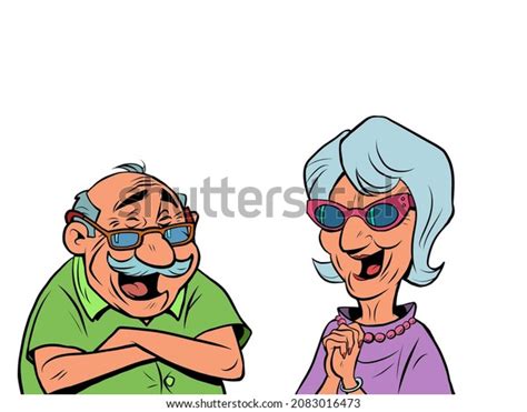 Old Man Old Women Couple Laugh Stock Vector Royalty Free 2083016473 Shutterstock