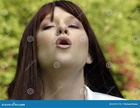 Woman Making An O With Her Mouth Stock Photo Image Of Adult Faces