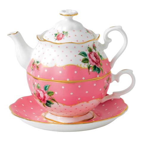 Royal Albert New Country Roses Vintage Single Serving Teapot Cheeky Pink