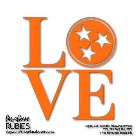 Love With Tennessee Classic Tri Star Svg Eps Dxf Png  Etsy