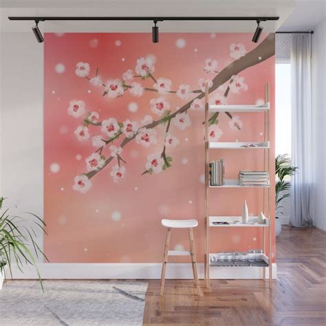 Buy Cherry Blossoms No Text Wall Mural By Ratherswell Worldwide