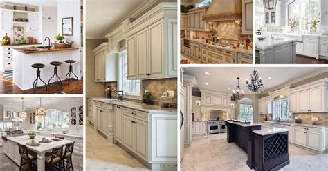 Customize the look of your antique white kitchen cabinets with a variety of moldings, cabinet accessories, and hardware. 32 Best Antique White Kitchen Cabinets for 2020 | Decor Home Ideas