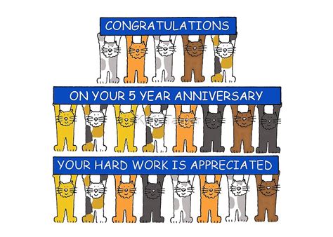 An anniversary is an extraordinary event for every couple. "Five Year Work Anniversary Congratulations." by ...