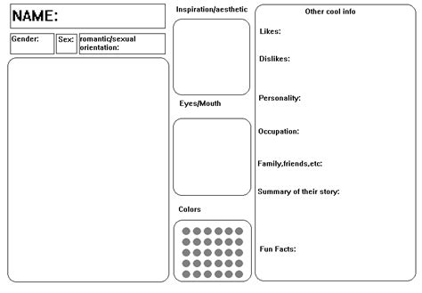 Character Sheet Template Character Reference Sheet Ar