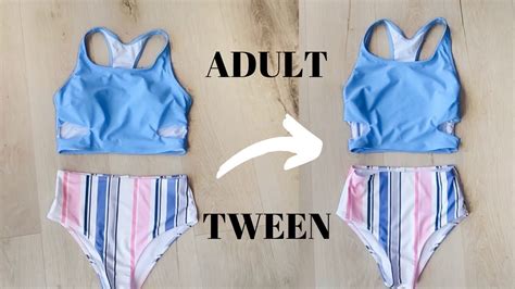 Diy Sewing Alteration Women Swimsuit To Tween Size Tutorial Youtube