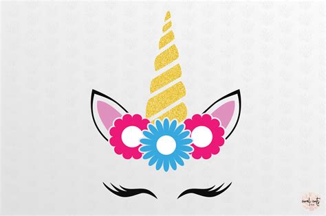Floral Unicorn Face Unicorn SVG EPS DXF PNG By CoralCuts TheHungryJPEG