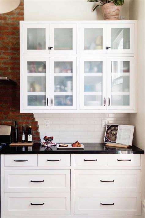 Frosted Glass Shaker Cabinets White Shaker Kitchen Cabinets Glass