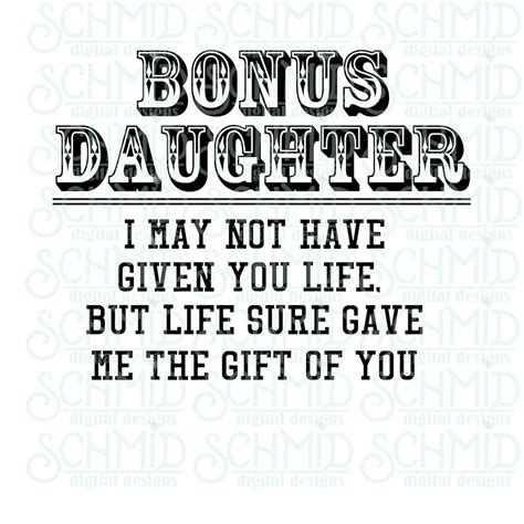 Black And White Bonus Daughter Definition Bonus Daughter Svg Etsy