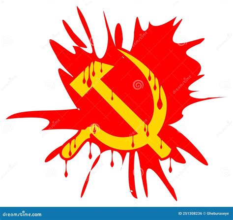 Hamer En Sikkel in Het Bloedbad Van Het Communisme Zijn Geïsoleerd Vector Illustratie