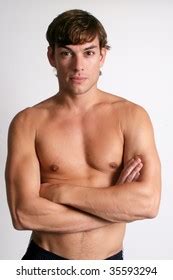 Shirtless Man Arms Crossed Stock Photo 35593294 Shutterstock