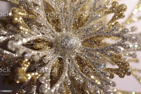 Gold And Silver Star Decoration Close Up Stock Photo Download Image