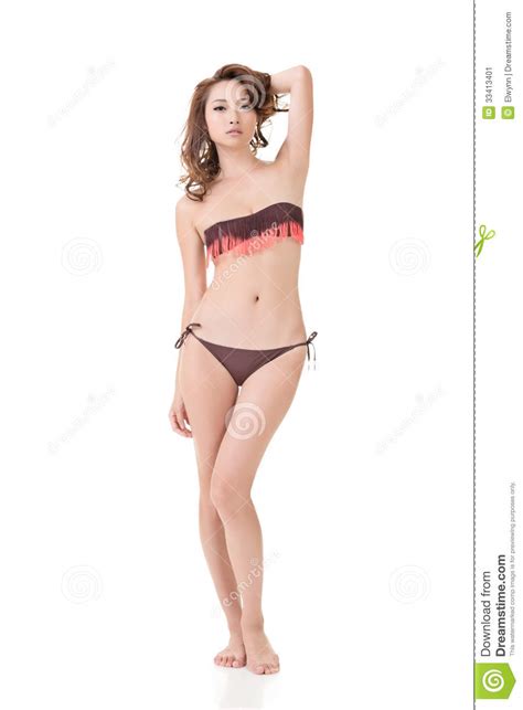 De Sexy Aziatische Vrouw Van De De Zomerbikini Stock Afbeelding Afbeelding Bestaande Uit