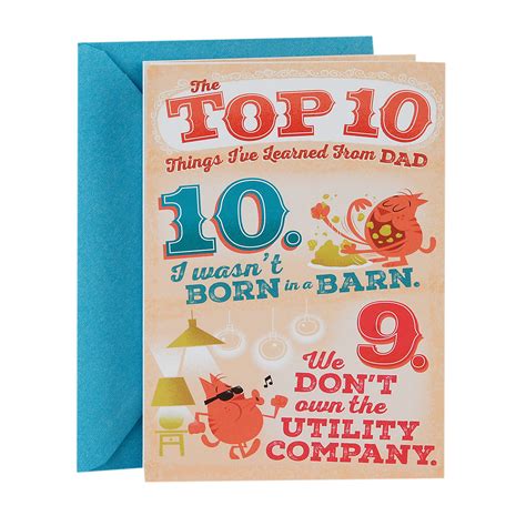 Hallmark Funny Father S Day Card For Dad Top 10 Things I Ve Learned From Dad Pop Up