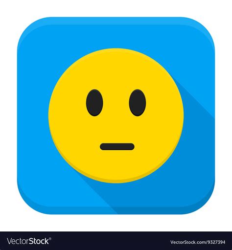 Pensive Yellow Smiley Face App Icon Royalty Free Vector