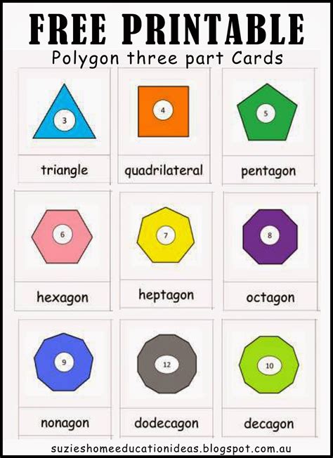 Polygons Printables And Activity Ideas Printable Math Games