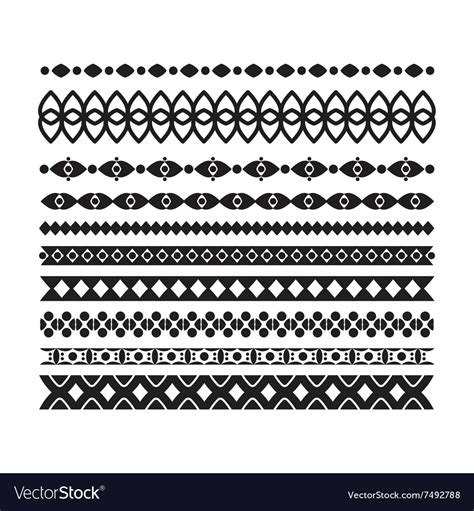 Set Of Borders And Lines Design Horizontal Vector Image