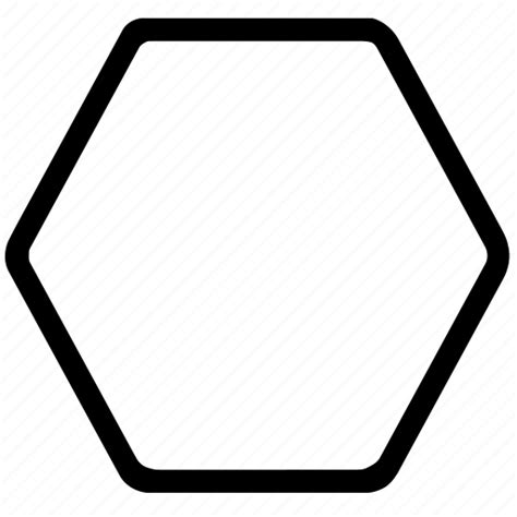 Hexagon Outline Polygons Rounded Shapes Signs Symbols Icon