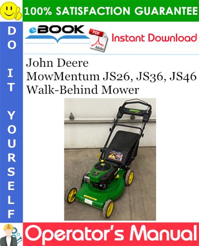 John Deere Mowmentum Js26 Js36 Js46 Walk Behind Mower Operators