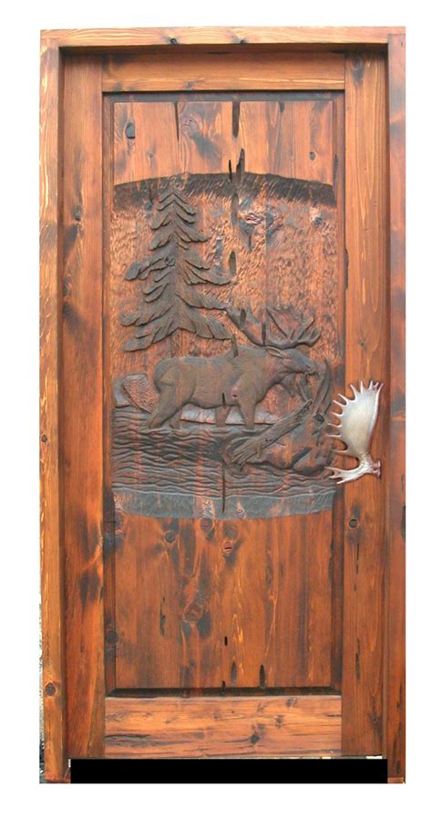 Carved Door Cool Doors Unique Doors Rustic Doors Wooden Doors Moose