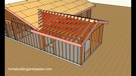 How To Attach Home Addition Roof Framing To Existing Sloping Roof Youtube