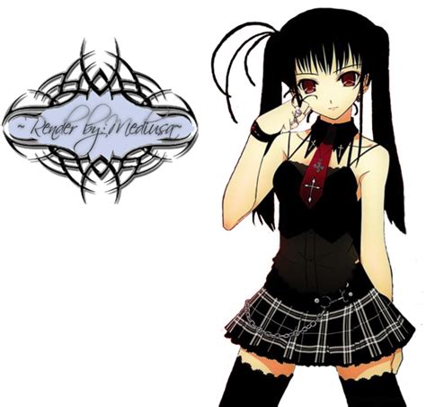 Anime Gothic Girl Goth Anime Girl Render Clipart Full Size Clipart