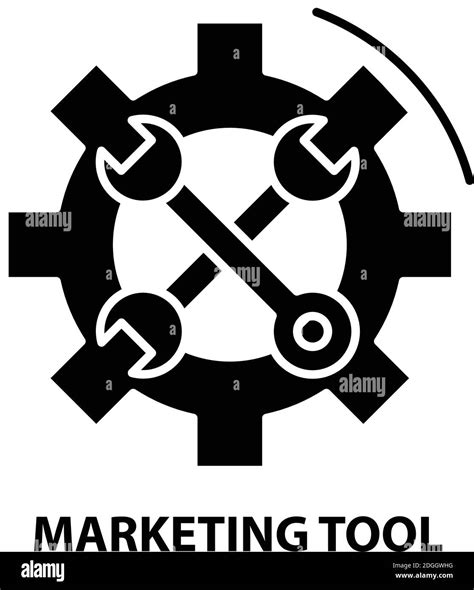 Marketing Tool Icon Black Vector Sign With Editable Strokes Concept