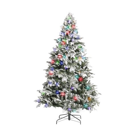 Pre Lit Snow Flocked Christmas Trees For Home 75ft