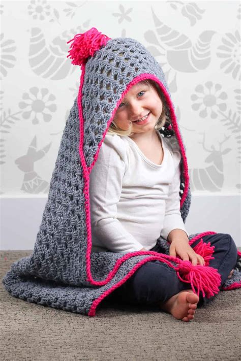 Modern Crochet Hooded Baby Blanket Free Pattern For Charity