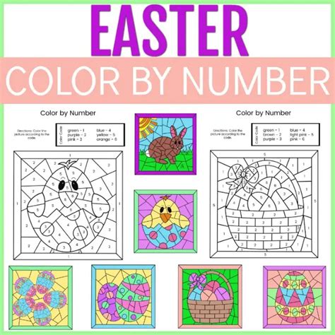 Printable Easter Color By Number Activities