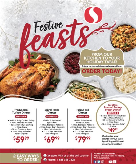 ordering prepared thanksgiving dinner with turkey mashed potatoes and sides from safeway super