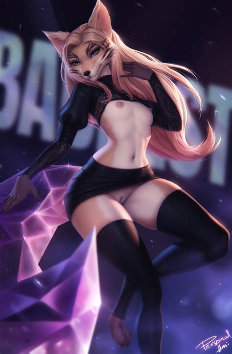 Rule 34 1girls Ahri Alternate Costume Anthro Areolae Breasts Female Female Only Furry K Da