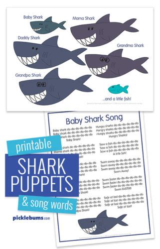 Printable Shark Puppets Picklebums