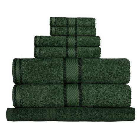 100 Cotton Forest Green Towels 7pc Bath Towel Set My Linen