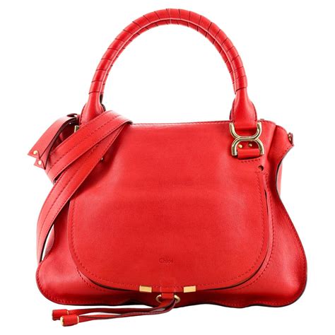 chloe red leather medium marcie shoulder bag at 1stdibs