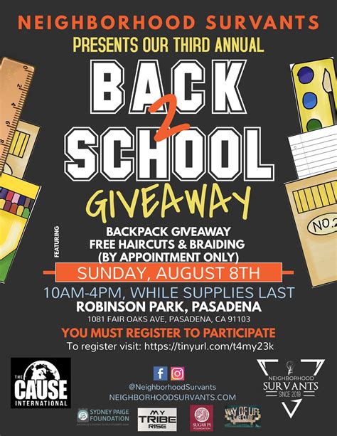 Aug 8 3rd Annual Back To School Giveaway Pasadena Ca Patch