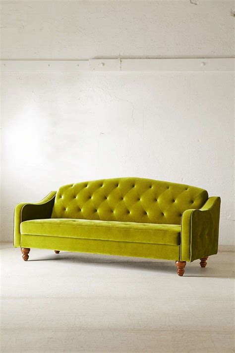 Also set sale alerts and shop exclusive offers only on shopstyle. Furniture, Vintage Green Velvet Tufted Sofa With Brown ...