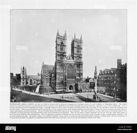Westminster Abbey London Antique London Photograph 1893 Stock Photo