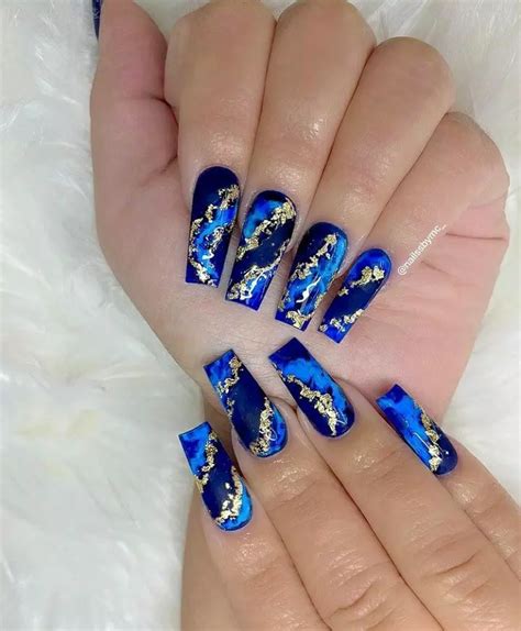 36 Stunning Blue Marble Nail Designs For Ultimate Fashion