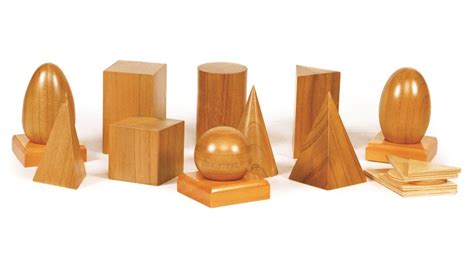 Montessori Materials Geometric Solids And Plane Figures Natural Colors