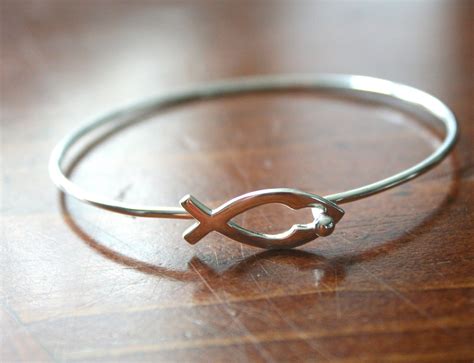 This Symbolic Sterling Silver Ichthus Jesus Fish Bracelet Can Be Worn