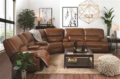 Mw Home 90052 3 Piece Leather Match Power Sectional Darvin Furniture