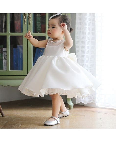 Super Cute White Princess Flower Girl Dress Baby Toddler
