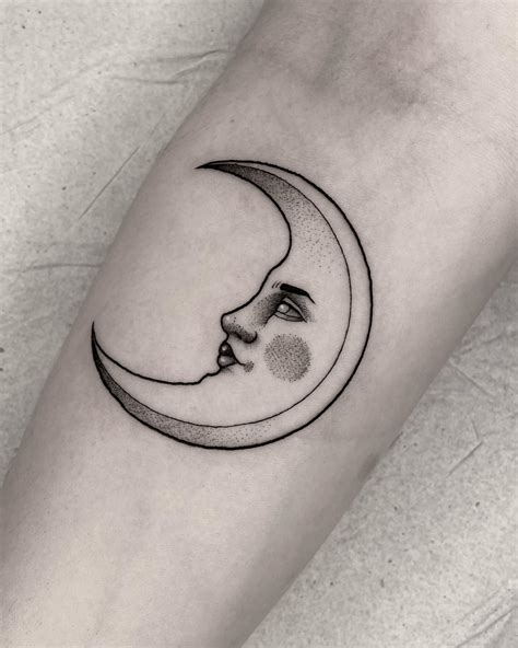 Half Moon Face Tattoo