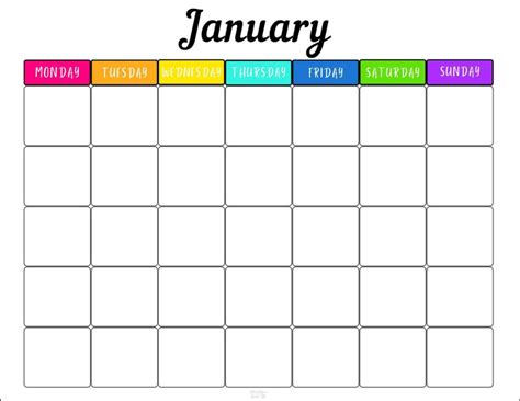 Free Printable Monthly Schedule Template Two Cute Designs